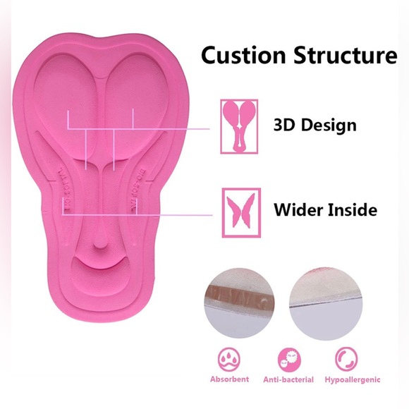 NOOYME Womens Bike Shorts with 3D Padding - Picture 3 of 8